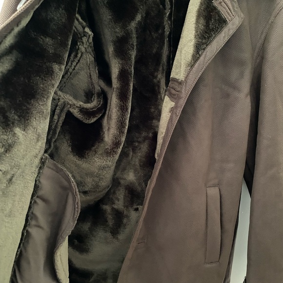 Stacy Adams Brown Faux Sherling Winter Coat - Picture 8 of 9